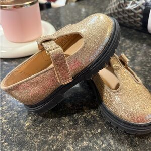 Cat and jack toddler gold sparkle shoes